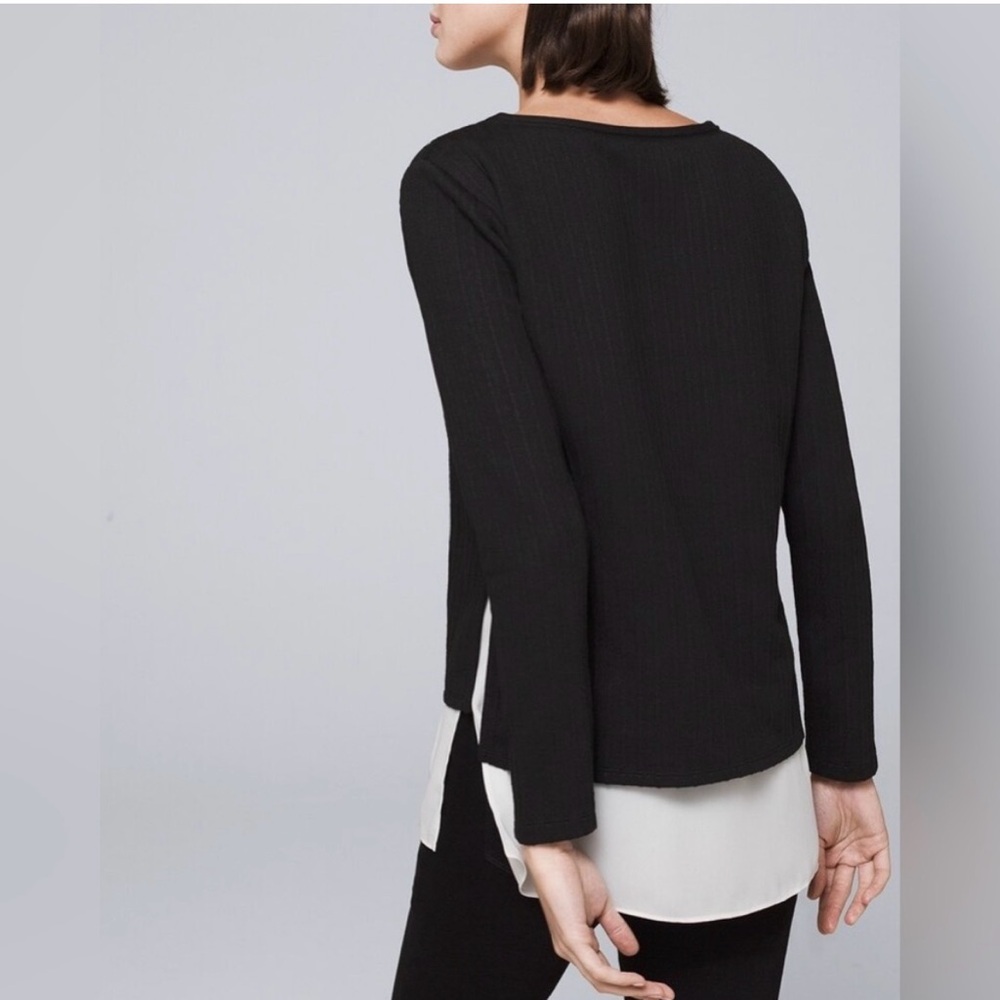 White House Black Market Mixed-Media Sweater View 3